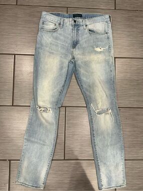 Aéropostale Men’s Light Blue Skinny Ripped Jeans Size 32x32
